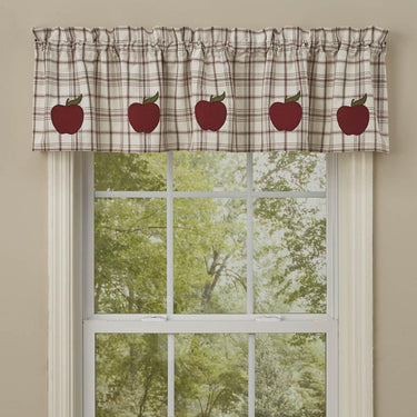 Apple Orchard Applique Lined Window Valance Park designs - The Fox Decor